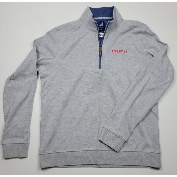 Johnnie-O Light Gray Quarter Zip Pullover Sweater Men's Golf Logo Size M - Picture 1 of 8